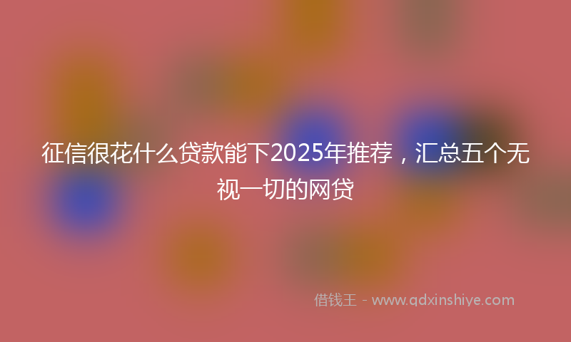 征信很花什么贷款能下2025年推荐，汇总五个无视一切的网贷