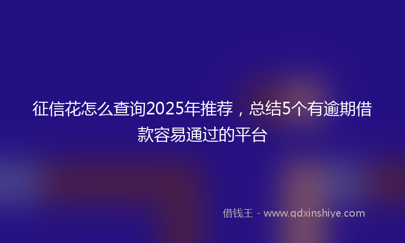 征信花怎么查询2025年推荐，总结5个有逾期借款容易通过的平台