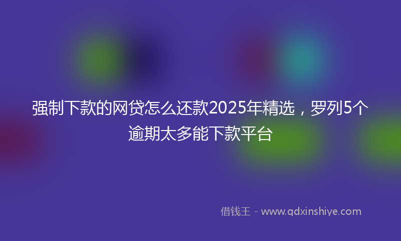 强制下款的网贷怎么还款2025年精选，罗列5个逾期太多能下款平台