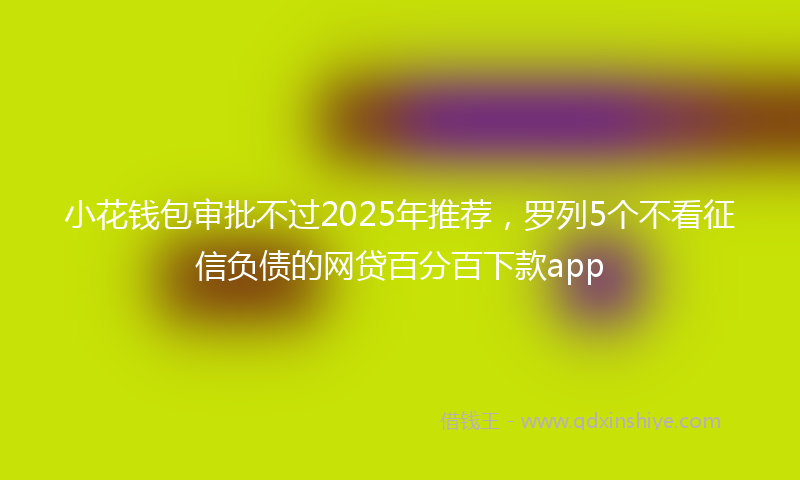 小花钱包审批不过2025年推荐，罗列5个不看征信负债的网贷百分百下款app