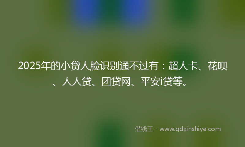 2025年的小贷人脸识别通不过有：超人卡、花呗、人人贷、团贷网、平安i贷等。
