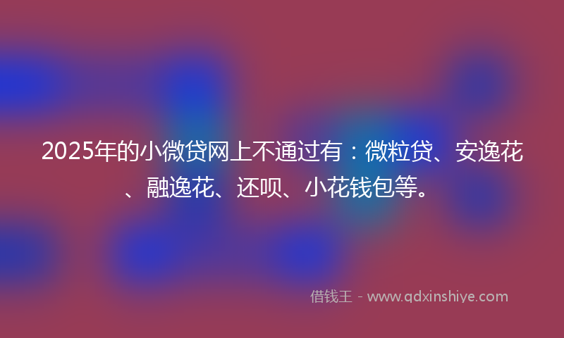 2025年的小微贷网上不通过有：微粒贷、安逸花、融逸花、还呗、小花钱包等。