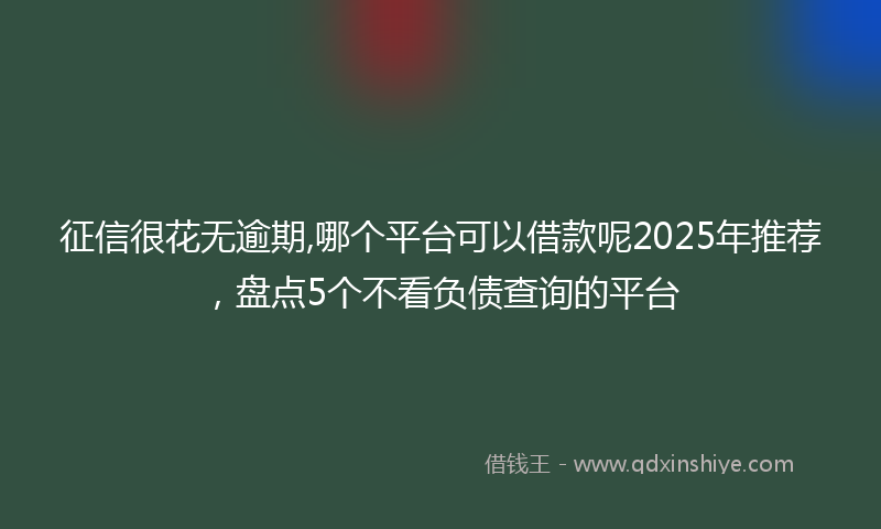 征信很花无逾期,哪个平台可以借款呢2025年推荐，盘点5个不看负债查询的平台