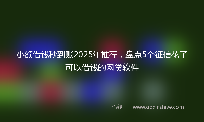 小额借钱秒到账2025年推荐，盘点5个征信花了可以借钱的网贷软件