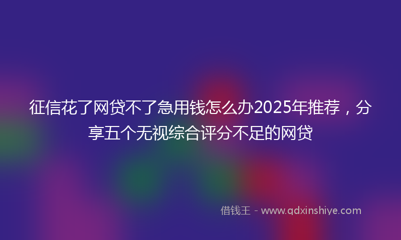 征信花了网贷不了急用钱怎么办2025年推荐，分享五个无视综合评分不足的网贷