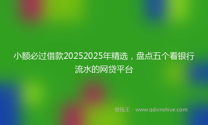 小额必过借款20252025年精选，盘点五个看银行流水的网贷平台