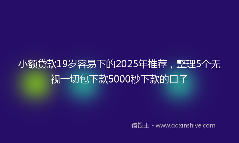 小额贷款19岁容易下的2025年推荐，整理5个无视一切包下款5000秒下款的口子