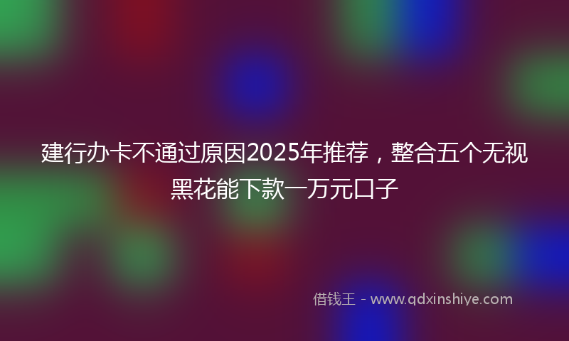 建行办卡不通过原因2025年推荐，整合五个无视黑花能下款一万元口子