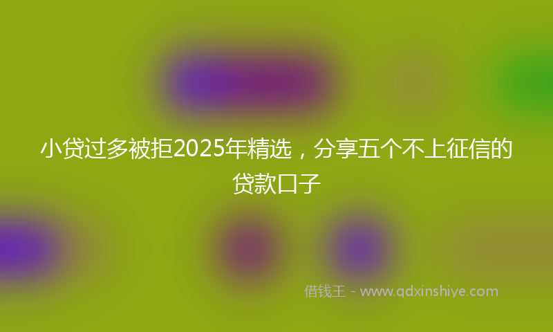小贷过多被拒2025年精选，分享五个不上征信的贷款口子