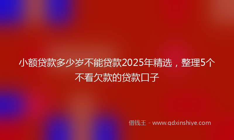 小额贷款多少岁不能贷款2025年精选，整理5个不看欠款的贷款口子