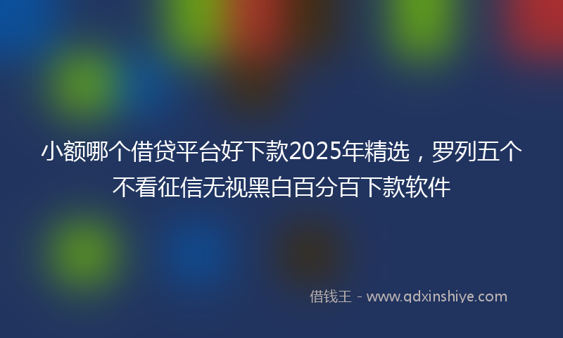 小额哪个借贷平台好下款2025年精选，罗列五个不看征信无视黑白百分百下款软件