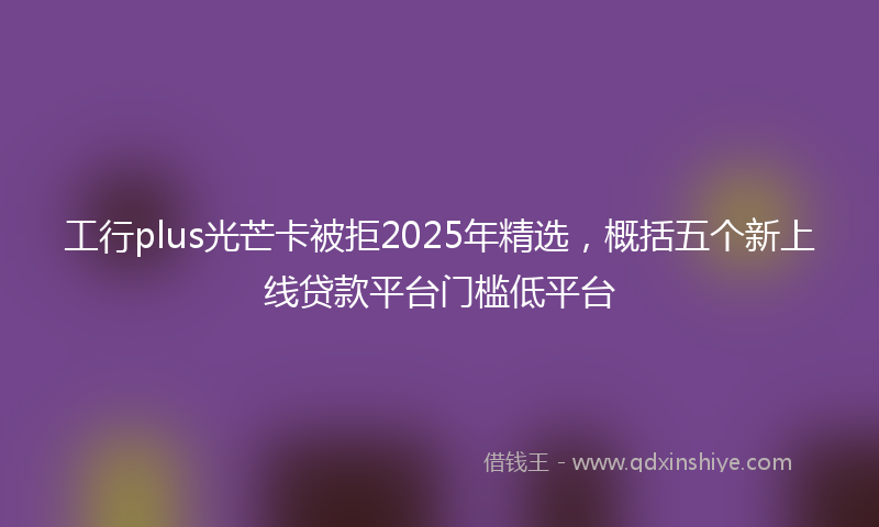 工行plus光芒卡被拒2025年精选，概括五个新上线贷款平台门槛低平台