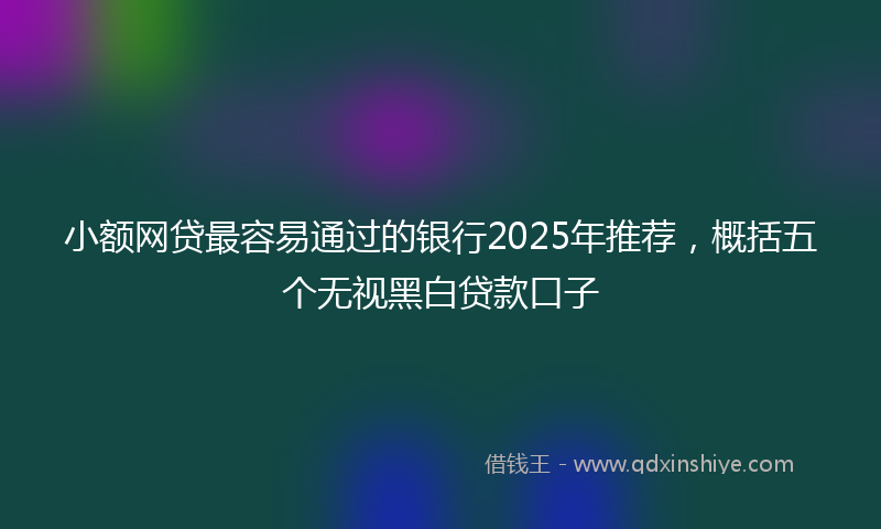 小额网贷最容易通过的银行2025年推荐，概括五个无视黑白贷款口子