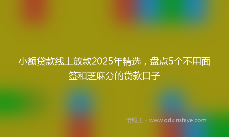 小额贷款线上放款2025年精选，盘点5个不用面签和芝麻分的贷款口子