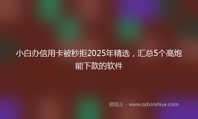 小白办信用卡被秒拒2025年精选，汇总5个高炮能下款的软件