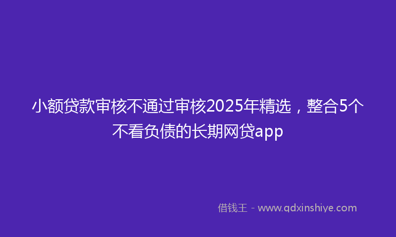小额贷款审核不通过审核2025年精选，整合5个不看负债的长期网贷app