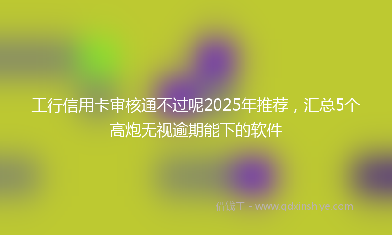 工行信用卡审核通不过呢2025年推荐，汇总5个高炮无视逾期能下的软件