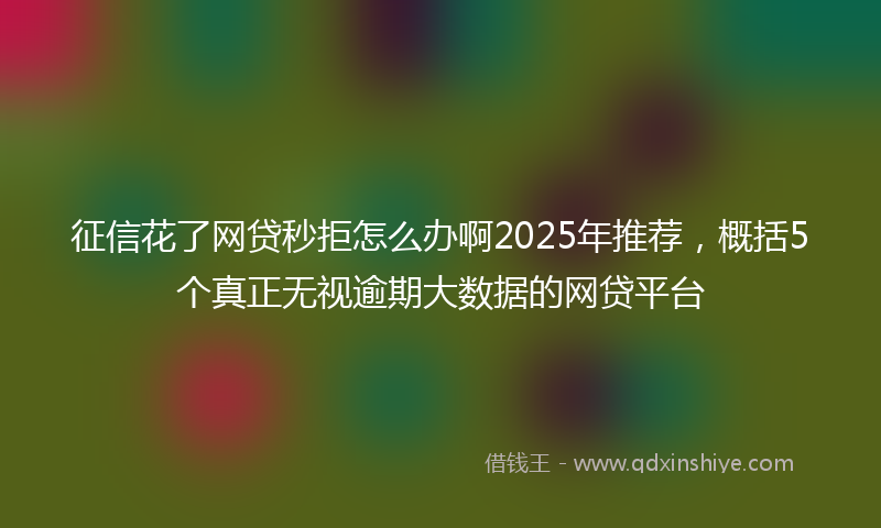征信花了网贷秒拒怎么办啊2025年推荐，概括5个真正无视逾期大数据的网贷平台