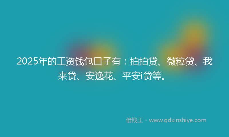 2025年的工资钱包口子有：拍拍贷、微粒贷、我来贷、安逸花、平安i贷等。