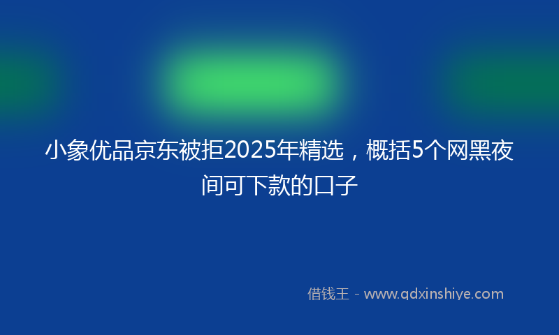小象优品京东被拒2025年精选，概括5个网黑夜间可下款的口子