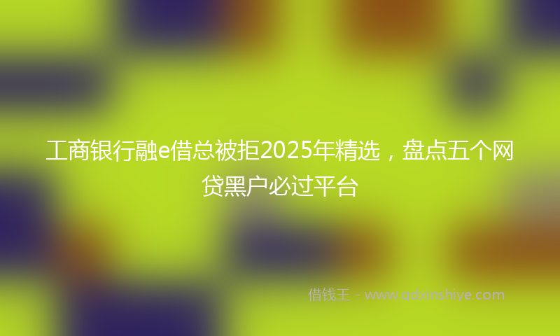 工商银行融e借总被拒2025年精选，盘点五个网贷黑户必过平台
