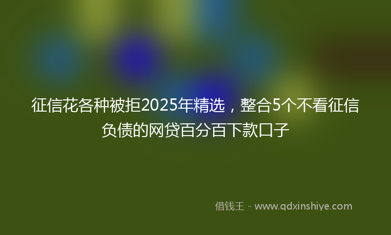 征信花各种被拒2025年精选，整合5个不看征信负债的网贷百分百下款口子