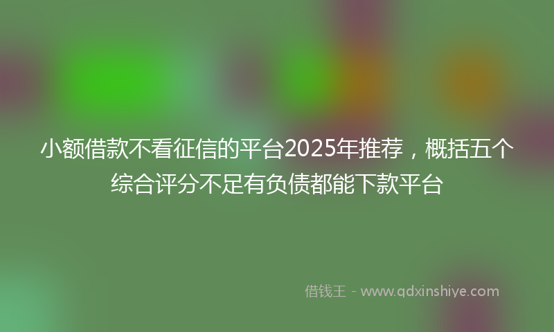 小额借款不看征信的平台2025年推荐，概括五个综合评分不足有负债都能下款平台