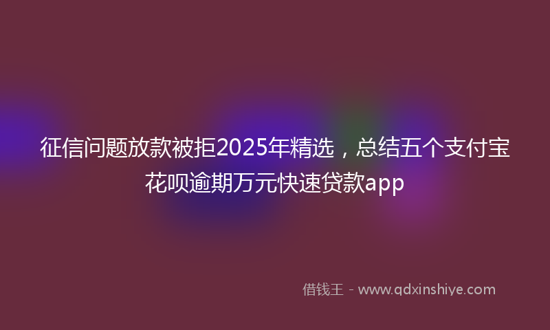 征信问题放款被拒2025年精选，总结五个支付宝花呗逾期万元快速贷款app