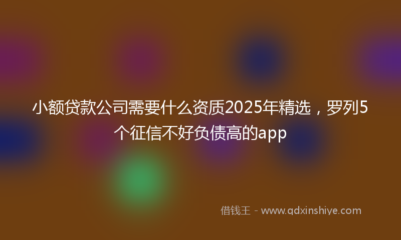 小额贷款公司需要什么资质2025年精选，罗列5个征信不好负债高的app