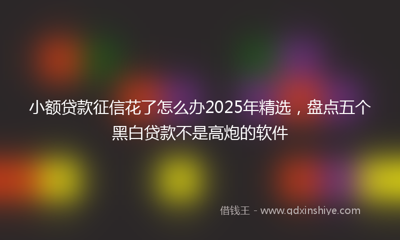 小额贷款征信花了怎么办2025年精选，盘点五个黑白贷款不是高炮的软件