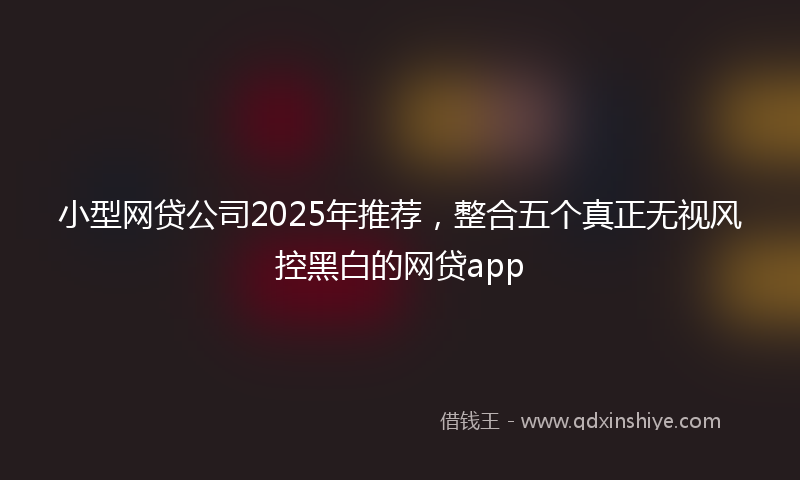 小型网贷公司2025年推荐，整合五个真正无视风控黑白的网贷app