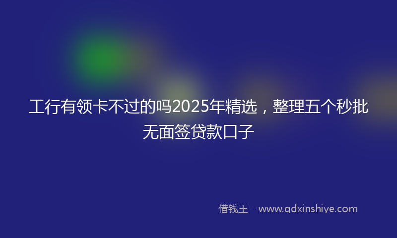 工行有领卡不过的吗2025年精选，整理五个秒批无面签贷款口子