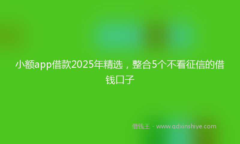 小额app借款2025年精选，整合5个不看征信的借钱口子