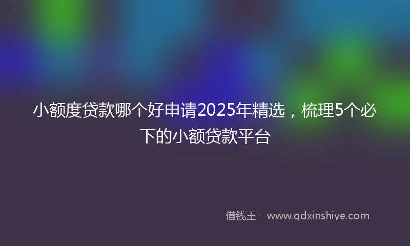 小额度贷款哪个好申请2025年精选，梳理5个必下的小额贷款平台