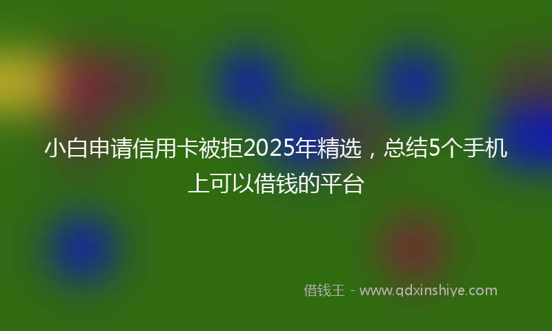 小白申请信用卡被拒2025年精选，总结5个手机上可以借钱的平台