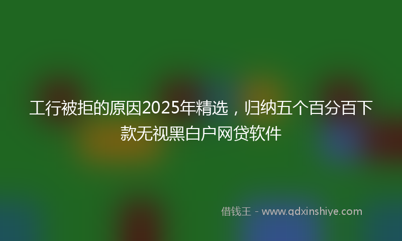 工行被拒的原因2025年精选，归纳五个百分百下款无视黑白户网贷软件