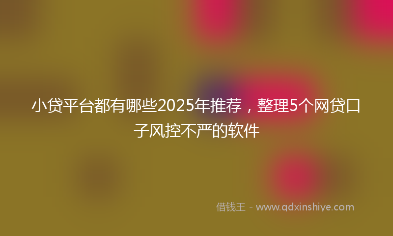小贷平台都有哪些2025年推荐，整理5个网贷口子风控不严的软件
