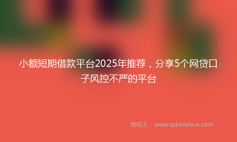 小额短期借款平台2025年推荐，分享5个网贷口子风控不严的平台