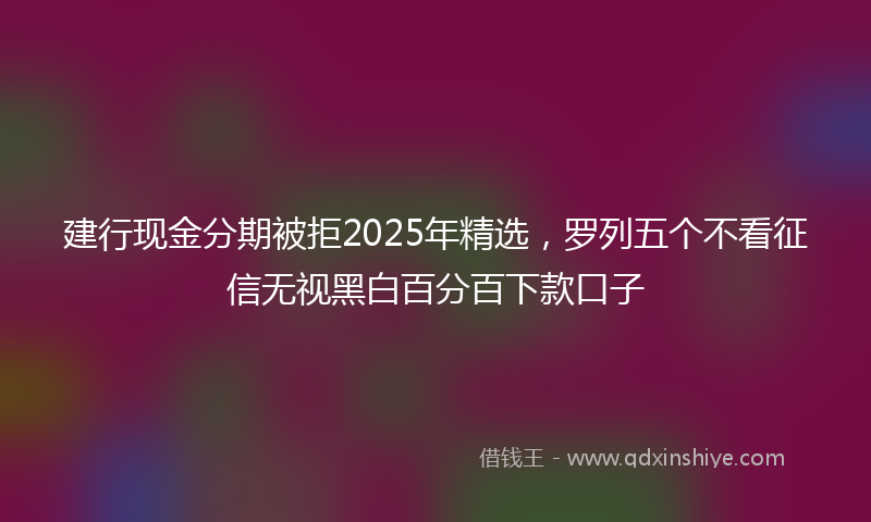 建行现金分期被拒2025年精选，罗列五个不看征信无视黑白百分百下款口子