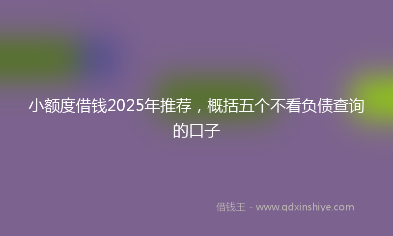 小额度借钱2025年推荐，概括五个不看负债查询的口子