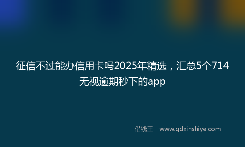 征信不过能办信用卡吗2025年精选，汇总5个714无视逾期秒下的app