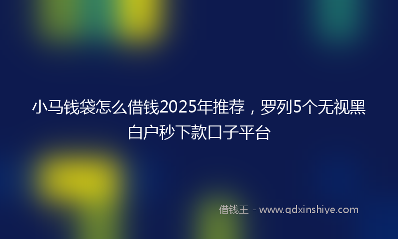 小马钱袋怎么借钱2025年推荐，罗列5个无视黑白户秒下款口子平台