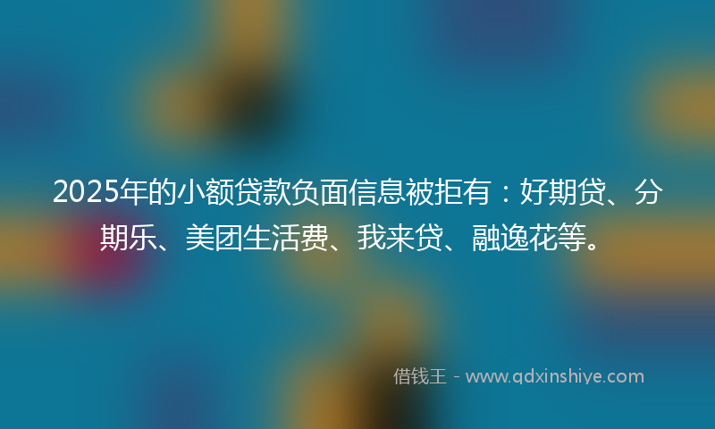 2025年的小额贷款负面信息被拒有：好期贷、分期乐、美团生活费、我来贷、融逸花等。