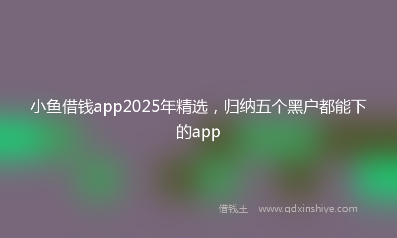 小鱼借钱app2025年精选，归纳五个黑户都能下的app