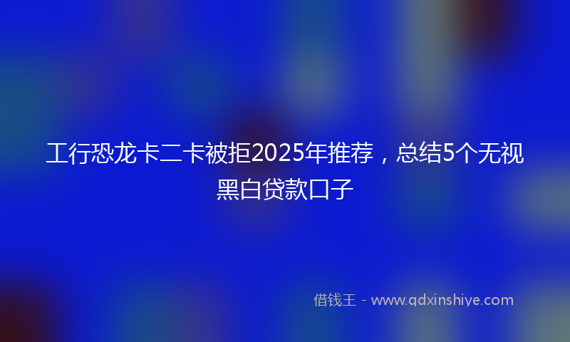 工行恐龙卡二卡被拒2025年推荐，总结5个无视黑白贷款口子