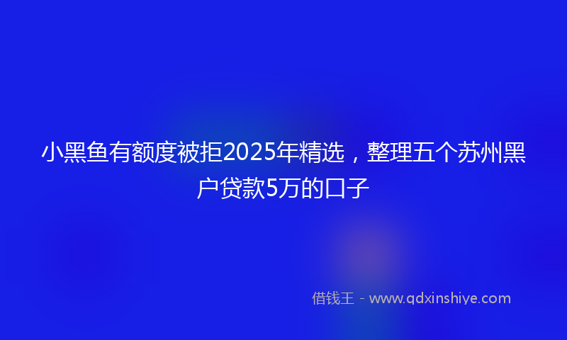 小黑鱼有额度被拒2025年精选，整理五个苏州黑户贷款5万的口子