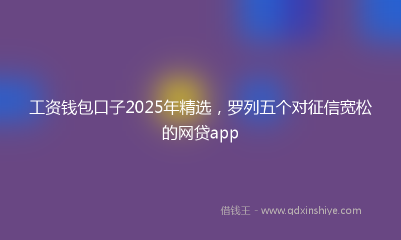工资钱包口子2025年精选，罗列五个对征信宽松的网贷app