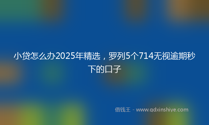 小贷怎么办2025年精选，罗列5个714无视逾期秒下的口子