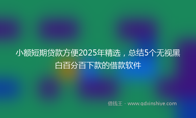 小额短期贷款方便2025年精选，总结5个无视黑白百分百下款的借款软件