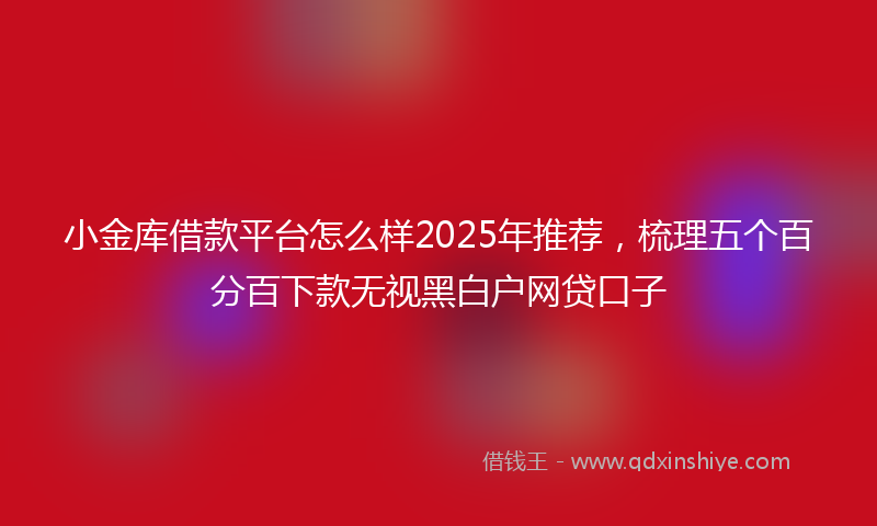 小金库借款平台怎么样2025年推荐，梳理五个百分百下款无视黑白户网贷口子
